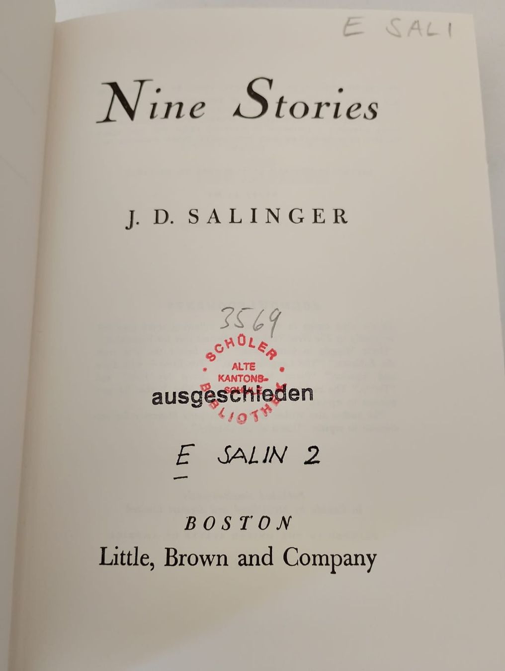 Libri: Nine Stories - J.D. Salinger – Usato da Ehrendingen venduto da 2Guagua2 4