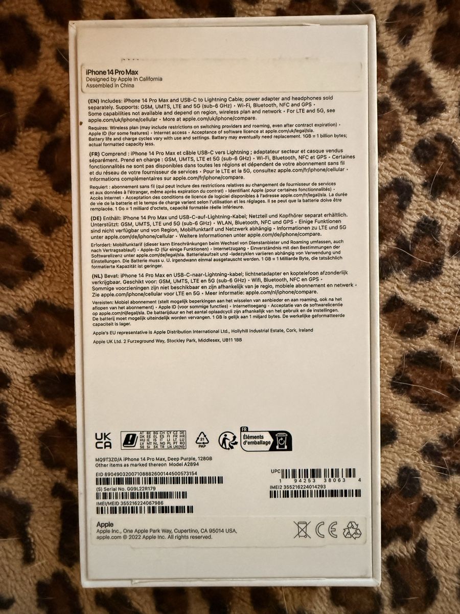 Apple Telefoni cellulari / Smartphones: iPhone 14 Pro Max Violet  – Nuovo (secondo la descrizione) da La Sarraz venduto da Maily.hautier 2