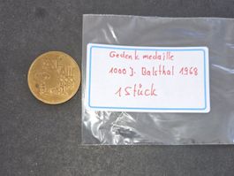 Gedenkmedaille „1000 Jahre Balsthal“ (1968) – Bronze
