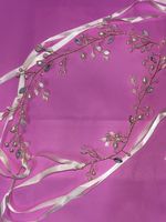Diadème floral perles cristal fil doré neuf