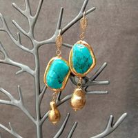 Wunderbar Türkis Ohrringe Boucles d'oreilles en Turquoise