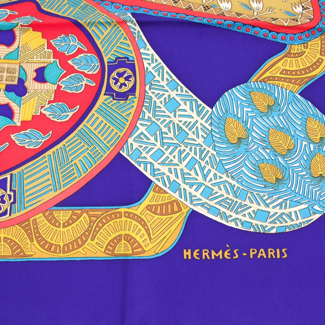 Hermès Foulard & Sciarpe: Hermès Carré "Art des Steppes" blau – Usato da Binningen venduto da Designerlabels 8