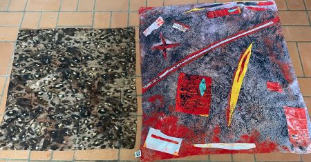 2 Seidenschals, Foulards. Porto 2.-