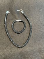 Swarovski Schmuckset Kette Armband schwarz silberfarben neu