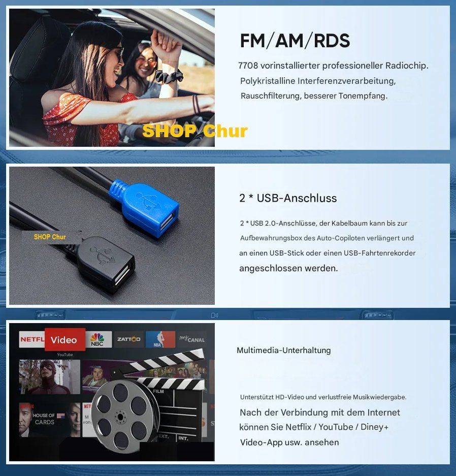 Lettore multimediale & Streamer: VW Tiguan 2006–2016 / Golf Plus Multimedia Android System – Nuovo e nell'imballaggio originale da Chur venduto da shop.chur 7