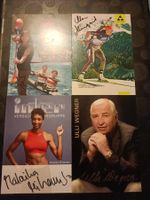4 signierte Sport Mixed Autogrammkarten - Set