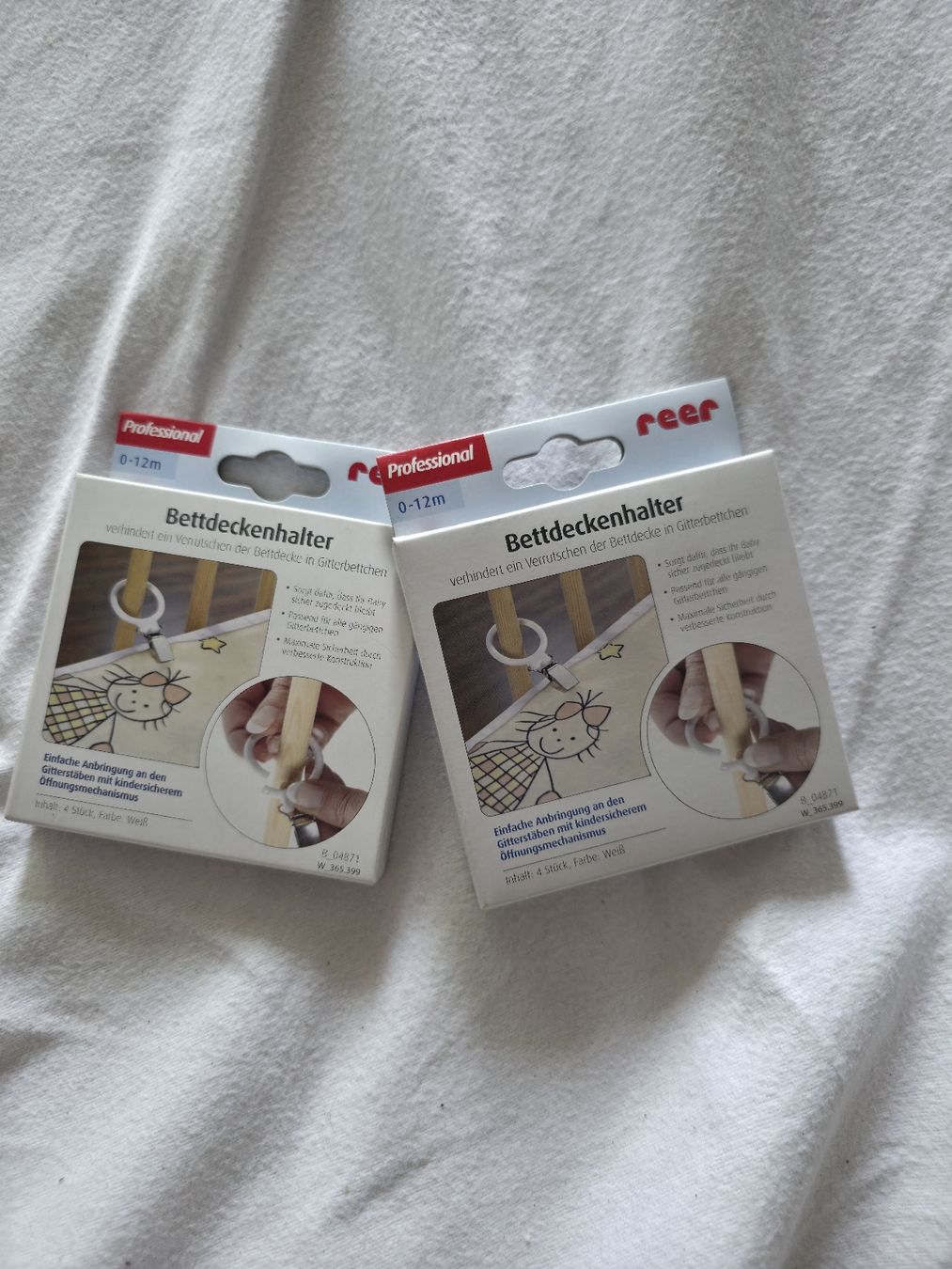 Reer Supporti a parete: Reer Bettdeckenhalter, 2er Packung, Neu – Nuovo e nell'imballaggio originale da Birrhard venduto da 123Bluemekopf123