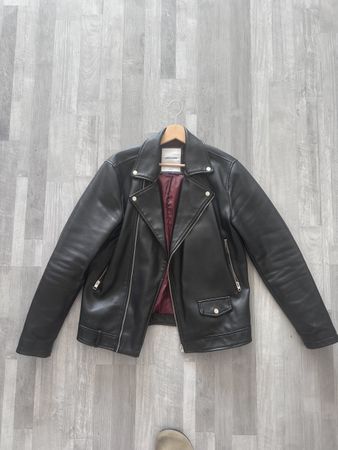 Giacca di pelle nera Jack&Jones, Taglia L, stile biker