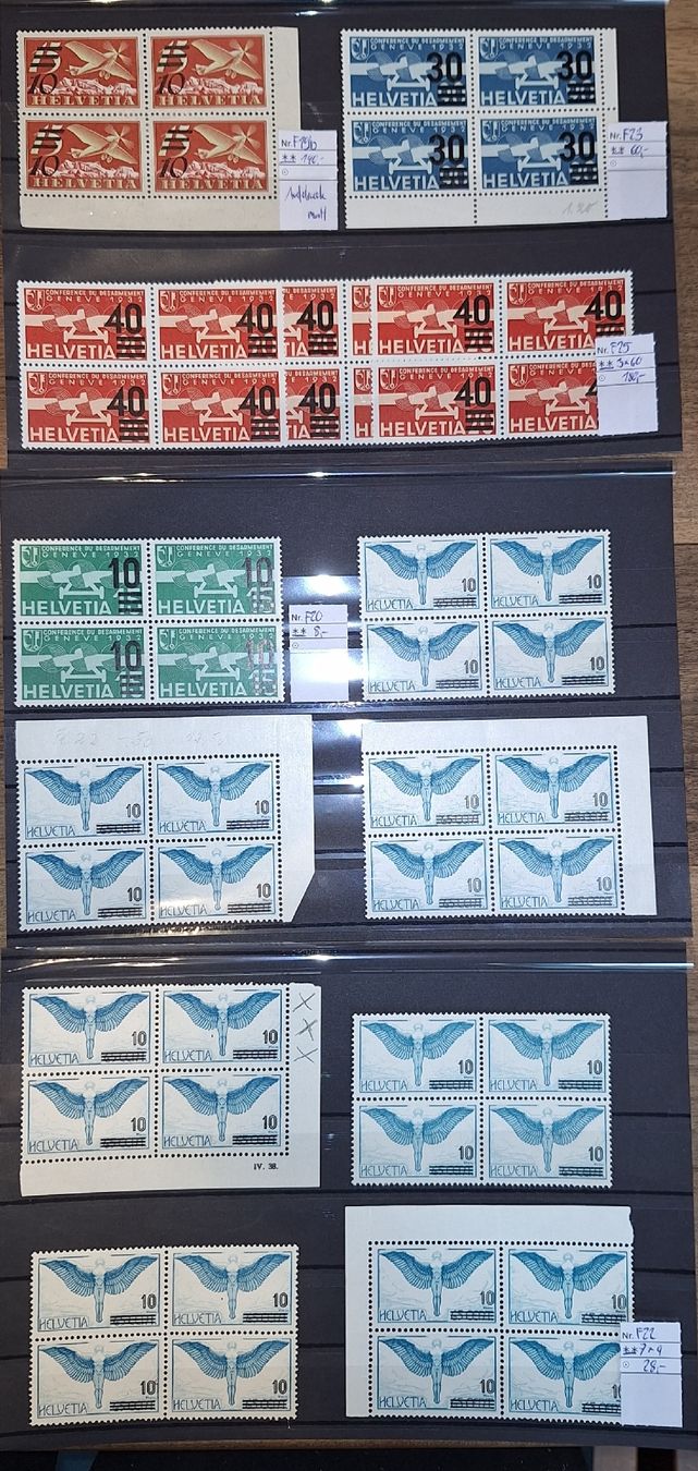 Tutti i francobolli: Lot Flugpost Blocks Kat ca 400.- – Usato da Balgach venduto da SIMEON27