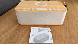 Tchibo Radiowecker Holzoptik mit Bluetooth & Qi-Ladefl.