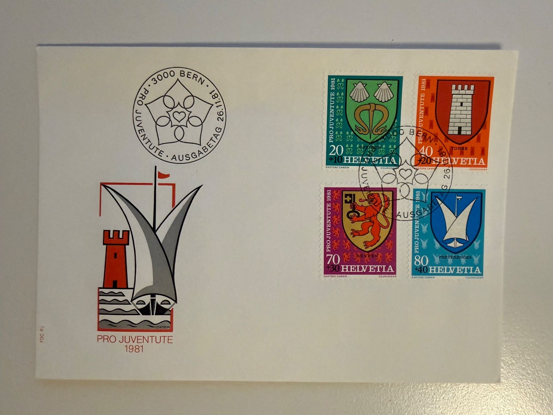 Alle Briefmarken: FDC CH Gemeindewappen IV Pro Juventute 1981 – Gebraucht aus Altdorf UR von Mini037