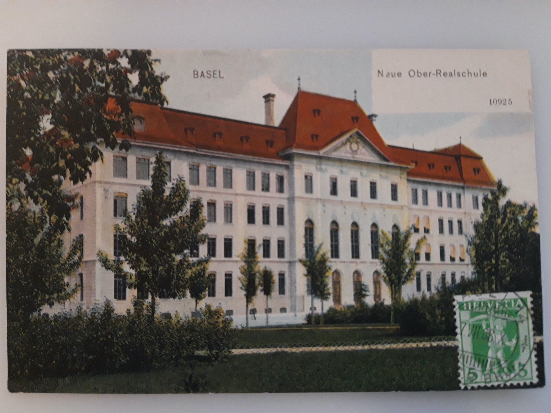 Cartoline postali: Basel Neue Ober-Realschule 1908 – Usato da Sargans venduto da nicsam1815