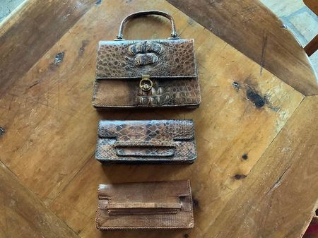 3 Sac en croco et serpent  - cuir véritable