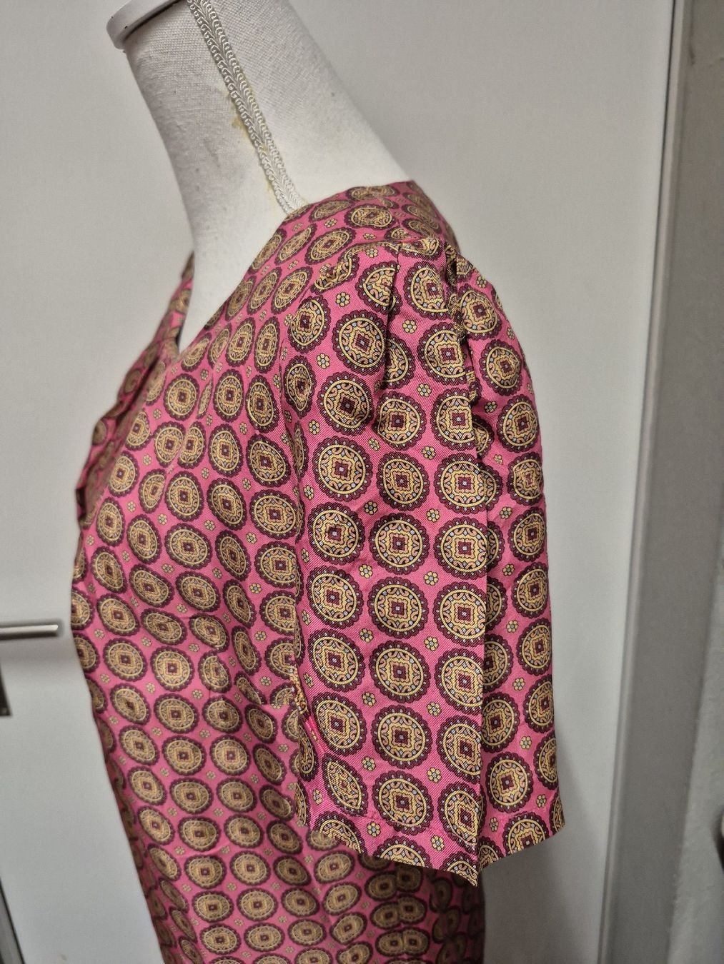 Camicette: Thomas Rath Seidenbluse Gr.36 Seide, rosa, Muster – Usato da Merligen venduto da muss_haben 2