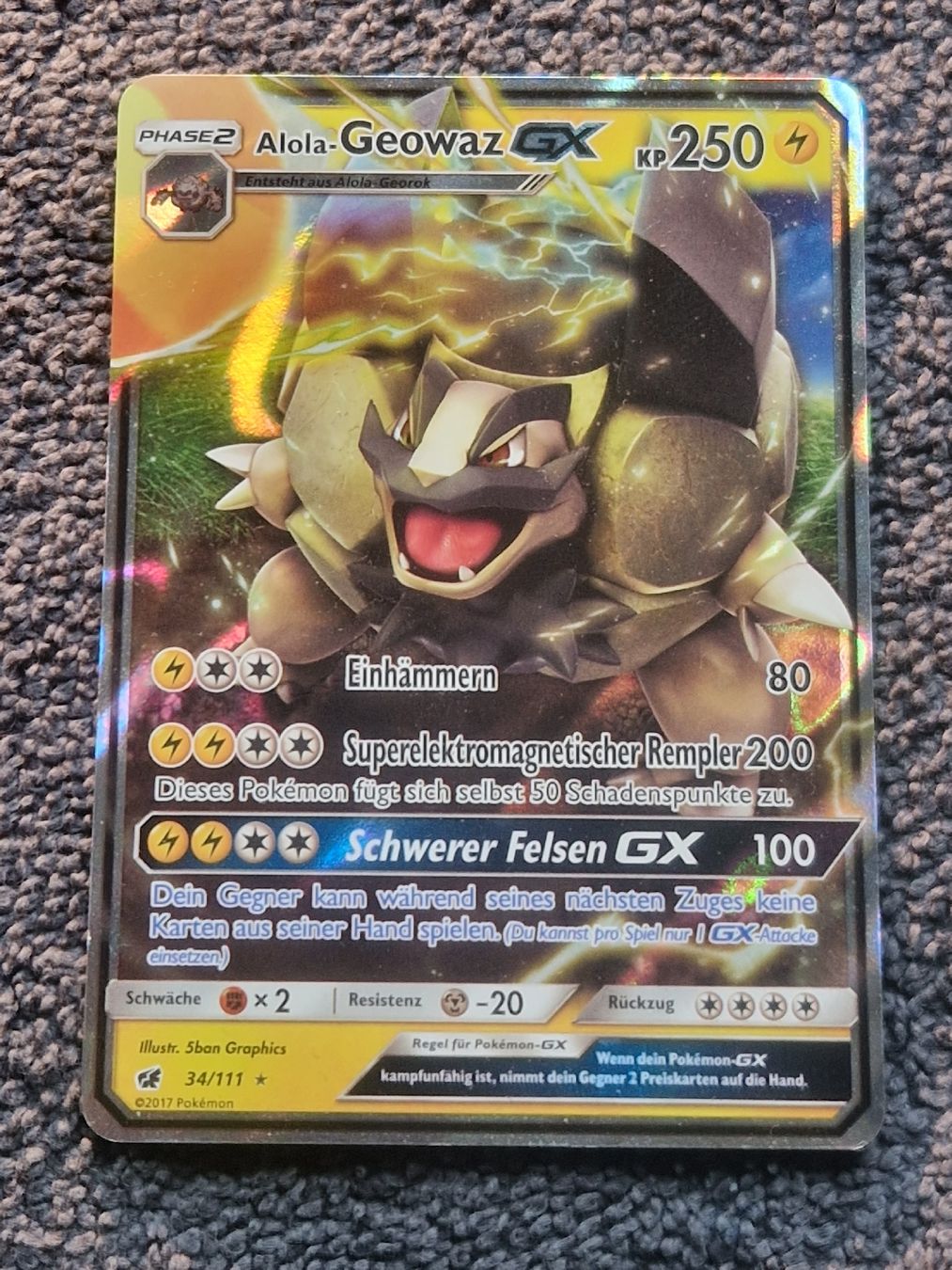 Pokémon Carte collezionabili: Pokemon Geowaz 34/111 – Usato da Gossau SG venduto da Sev7ven