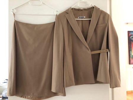 Kostüm Rock Blazer Jil Sander 38 beigebraun