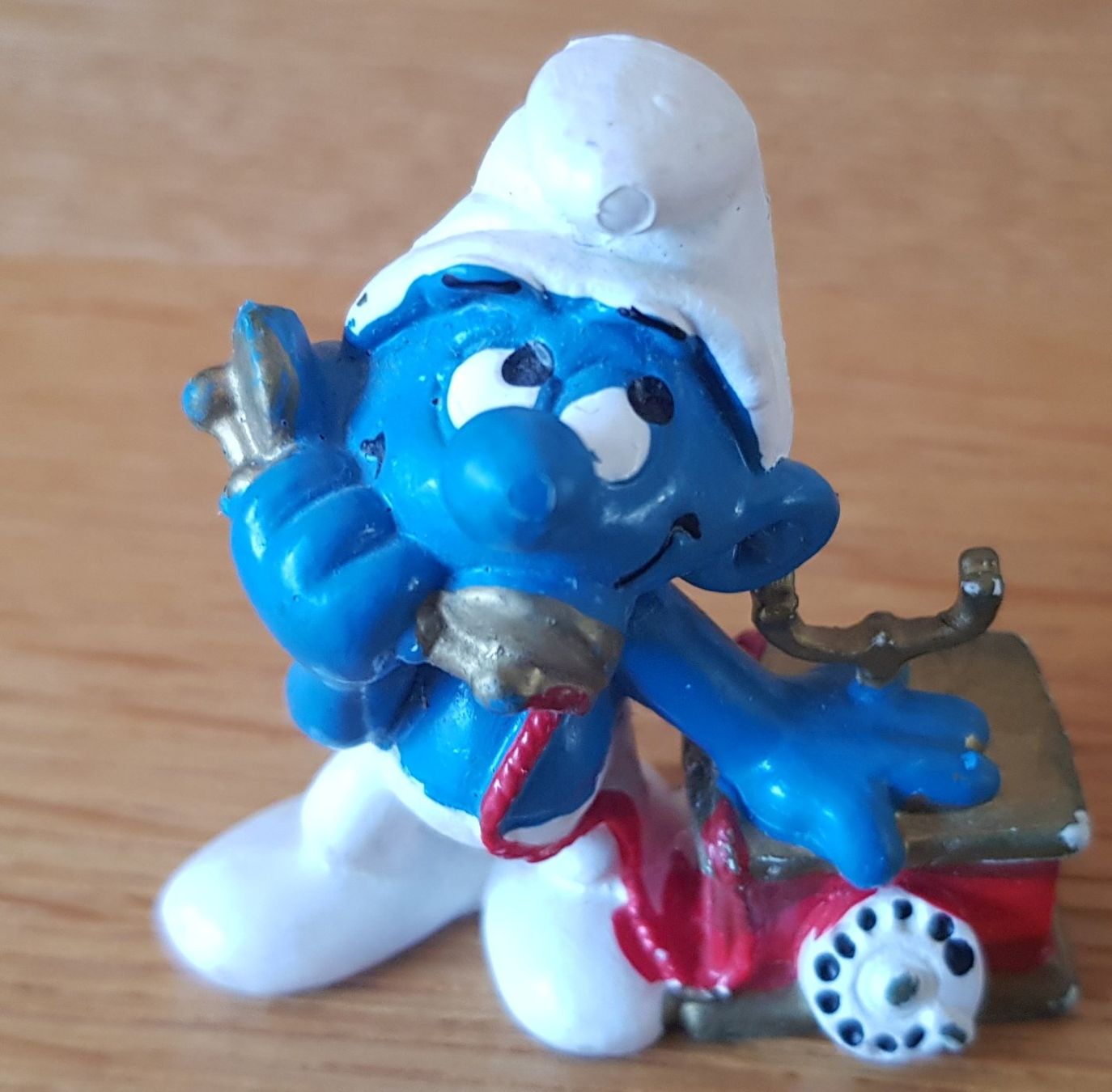 Schleich Giocattoli: Schleich-Spielfigur Schlumpf mit Telefon – Usato da Schaffhausen venduto da asyouwestley