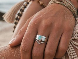 AURA LUNA · Zauberhafter Boho Opal Silberring · Gr. EU 53
