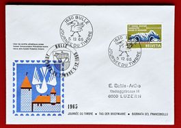TAG DER BRIEFMARKE BULLE GRUYERE FRIBOURG LUZERN 1965