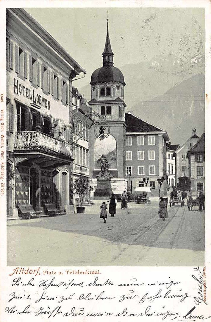 Cartoline postali: GRUSS aus ALTDORF - alte Ansichtskarte 1903 – Usato da Winterthur venduto da SchatzchischtliWinti