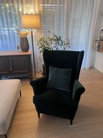 Schöner dunkelgrüner Sessel aus Velours