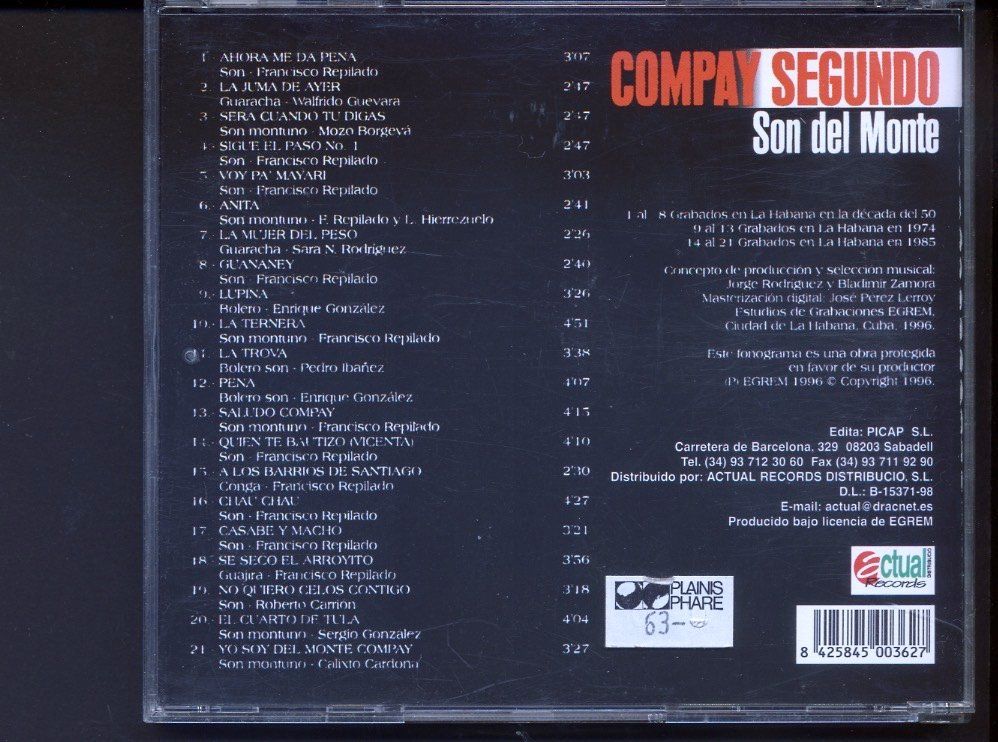 CDs: Son Del Monte - Compay Segundo – D'occasion à Delémont par MaxPlan 1