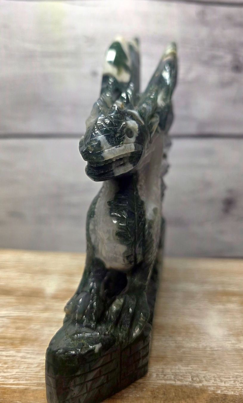 Minerali & Pietre curative: Majestätischer Moosachat Drache 970g – Nuovo e nell'imballaggio originale da Matzingen venduto da Shay_Crystalz 2