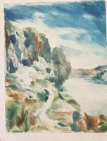 E.PIZZOTTI(1905-1984)paysage bord de mer