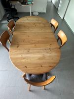 Solid Wood Extendable Dining Table with 5 Chairs