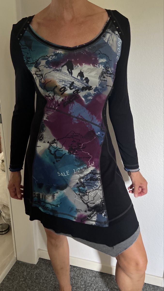 Biba Vestiti: Biba Kleid langarm schwarz gemustert – Usato da Kaiseraugst venduto da muddy_fox