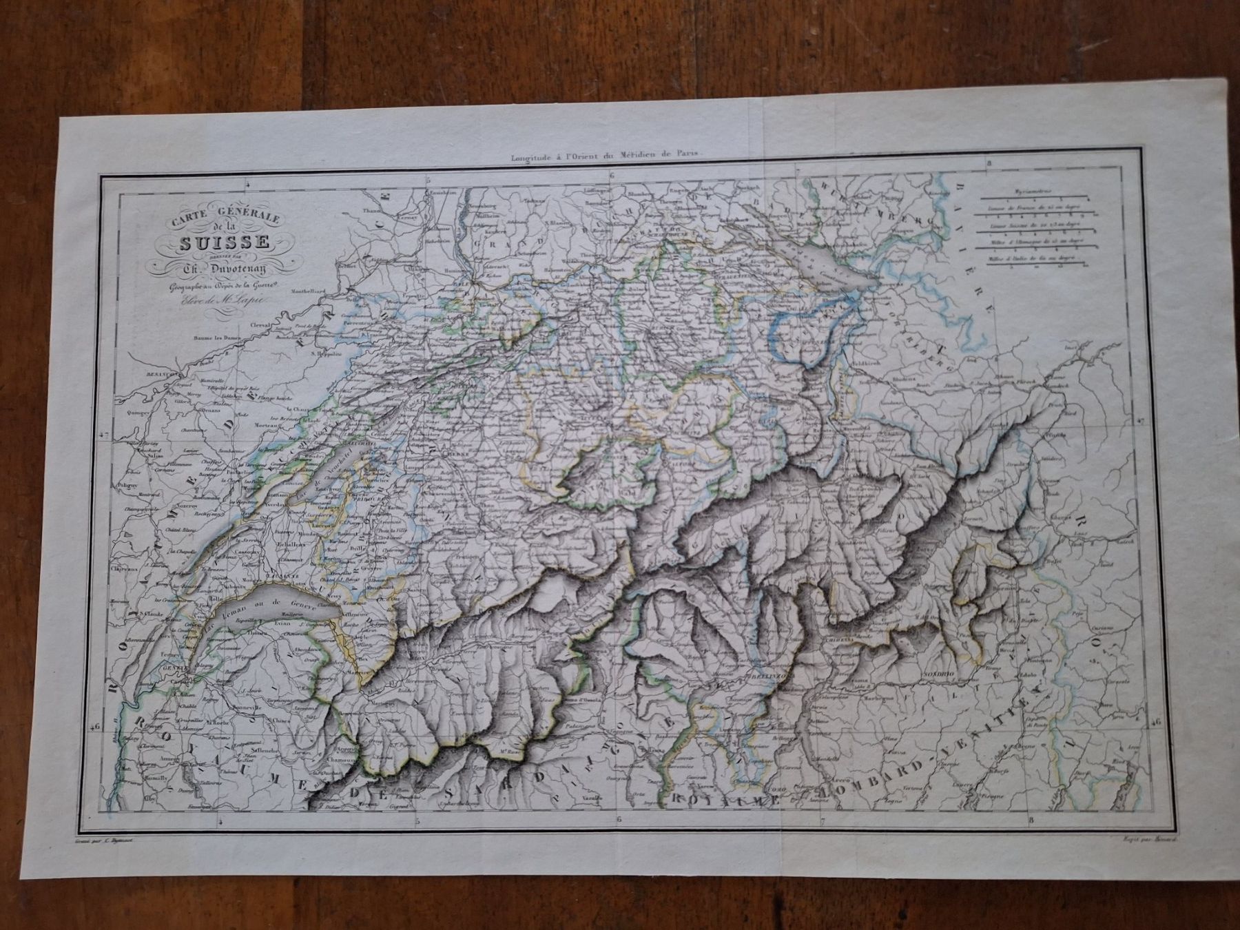 Incisioni: CARTE DE LA SUISSE – Usato da Bevaix venduto da bohrap