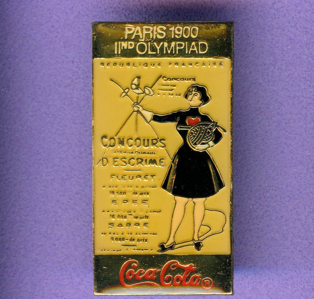 Coca-Cola Plaketten & Abzeichen: Cola  Sommer-Olympiade  PARIS 1900 – Gebraucht aus Winterthur von Sammleroase