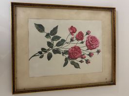 Goldener Bilderrahmen mit Rosen bild