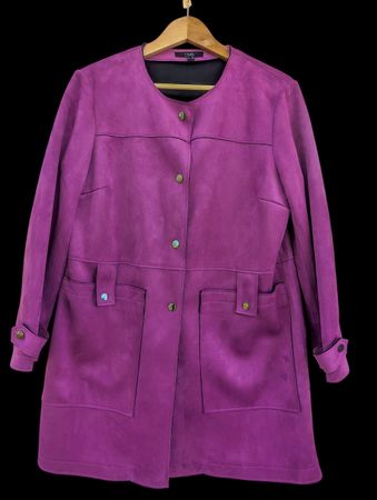 OVS Damen Mantel Wildleder-Optik Magenta / Violett - Gr. 42