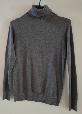 Rollkragenpulli Damen grau Grösse M