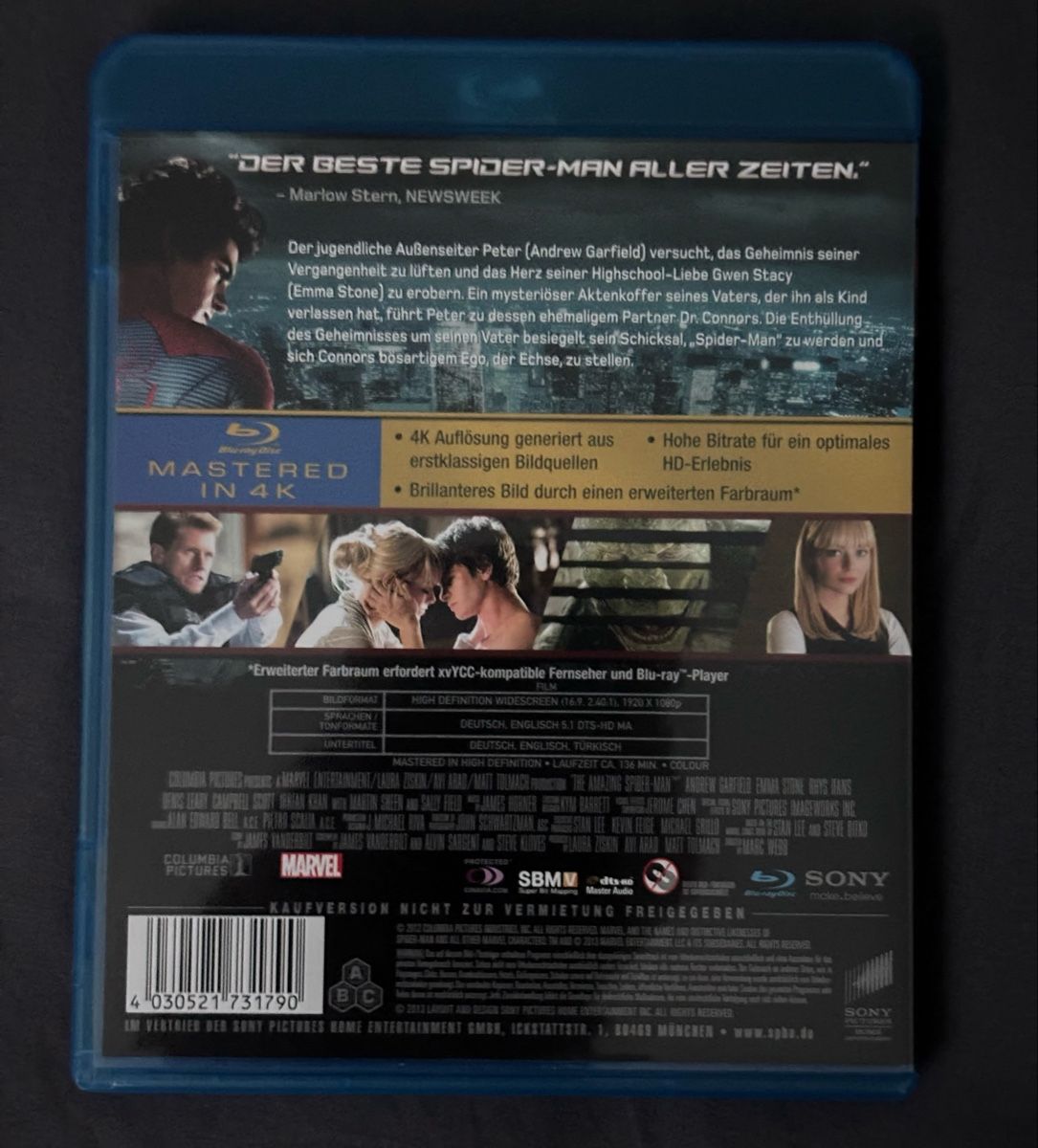 Tutti i DVDs: The Amazing Spider-Man Blu-ray 4K – Usato da Uitikon Waldegg venduto da WEB-HEAD 1