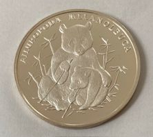 Jubiläums-Silbertaler 30 Jahre WWF  (Pandabär mit Jungem)