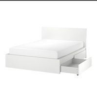 Ikea Malm White Bed Frame with Storage Drawer King Size