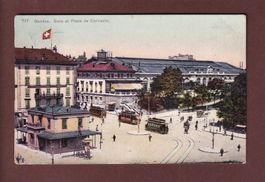 GENEVE - Gare et Place Cornavin - 1910