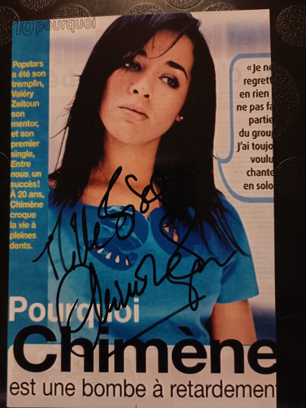 Autografi: Chimène Badi - handsigniert – Usato da Menziken venduto da Artographs