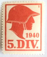 Soldatenmarke 2.WK, 5. Division, rot, Wi Kdo 48