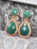 Boucles d'oreilles agate verte