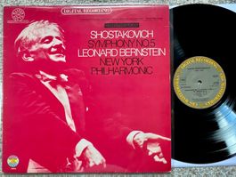AUDIOPHILE Shostakovich Symphony 5 Bernstein LP GEWASCHEN