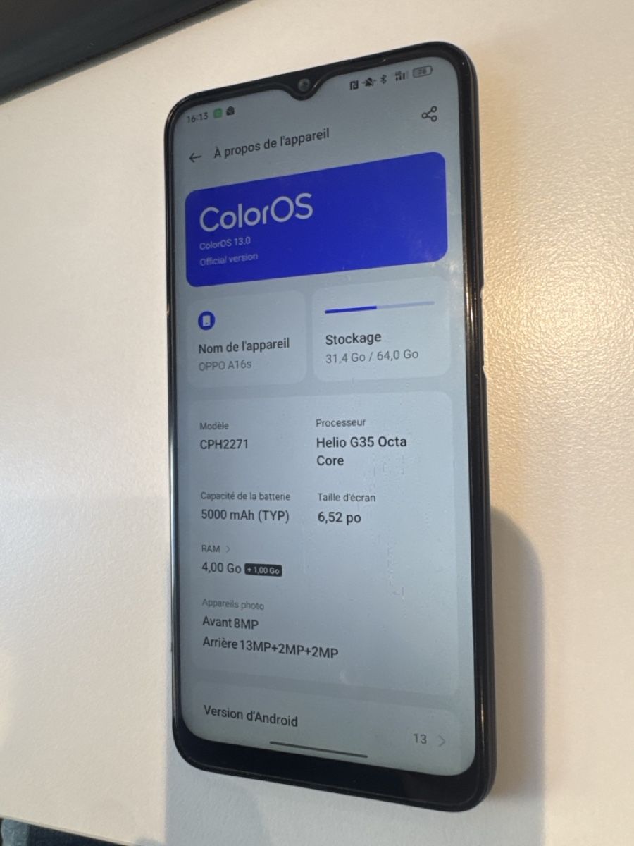 Oppo Telefoni cellulari / Smartphones: Oppo A16s 64gb – Usato da Martigny venduto da Piepie77zoo