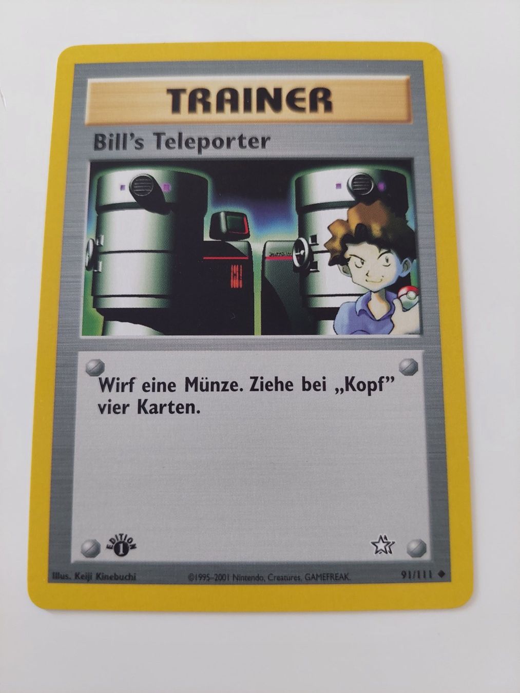 Pokémon Sammelbilder & Trading cards: Bill's Teleporter 1. Edition aus Neo Genesis 91/111 – Gebraucht aus Köniz von 1.Edition
