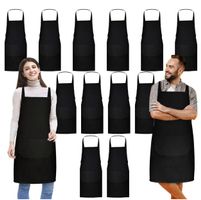 12 Stück Kochschürze,Verstellbare Schürze mit 2 Taschen