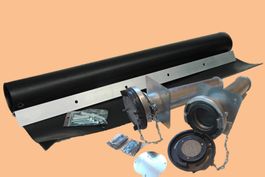 PELLETS Anschluss für Wand 500 mm + Prallschutzmatte