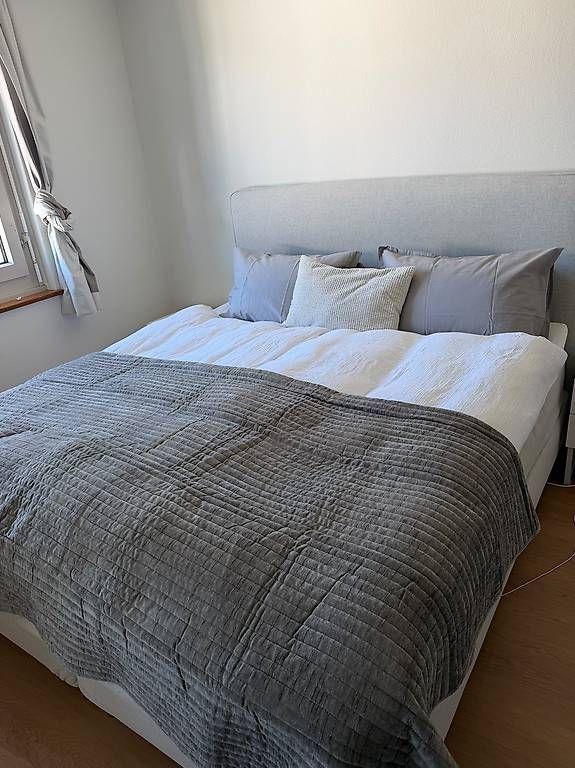 Betten: IKEA DUNVIK Boxspringbett  180 × 200 cm  Grau – Gebraucht aus Dübendorf von hib_df79 2