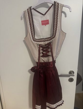Dirndl Krüger weiss bordeaux Grösse 40