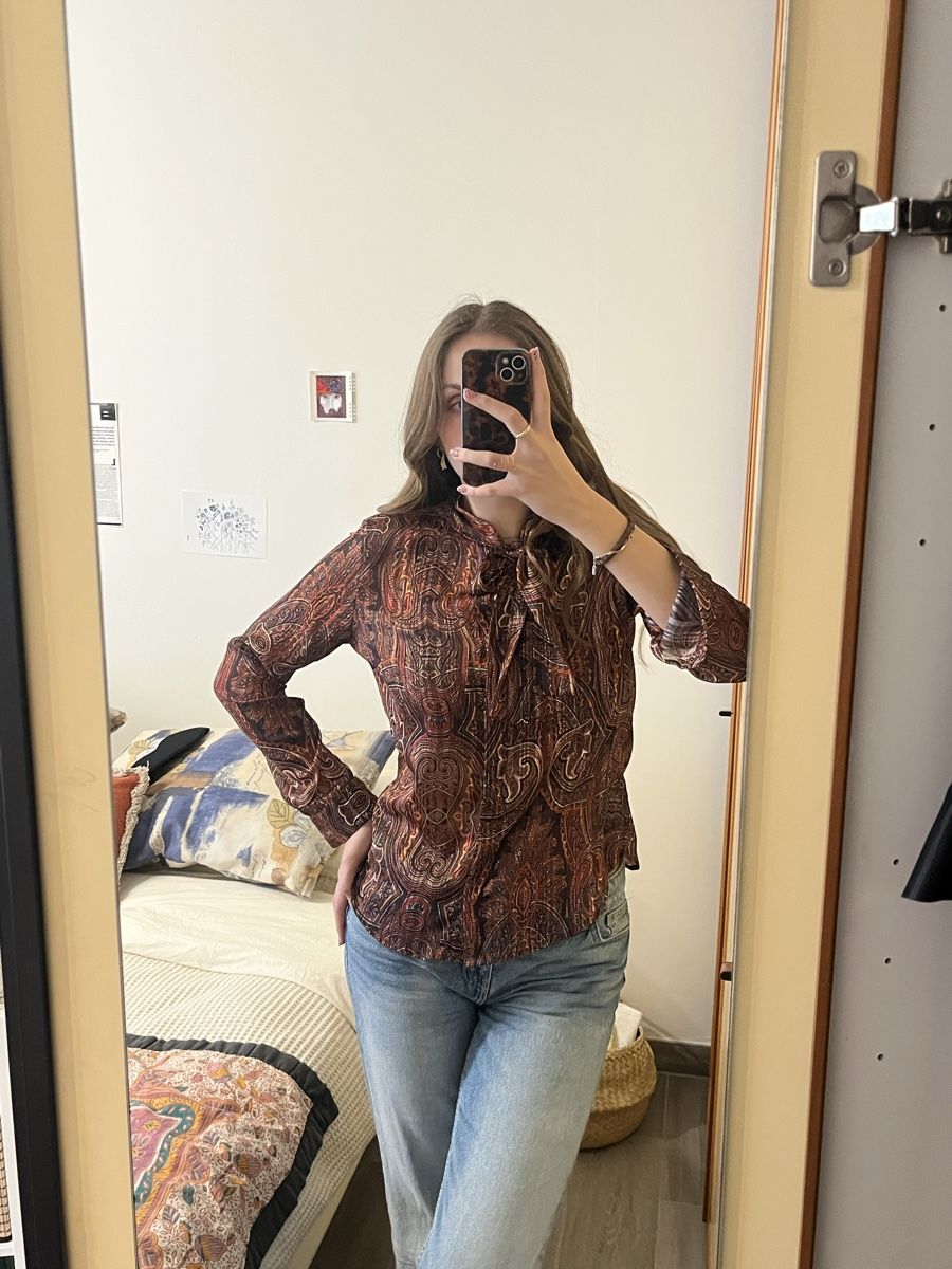 Camicette: Red-brown elegang tailored shirt  – Usato da Vezia venduto da chi_byp8